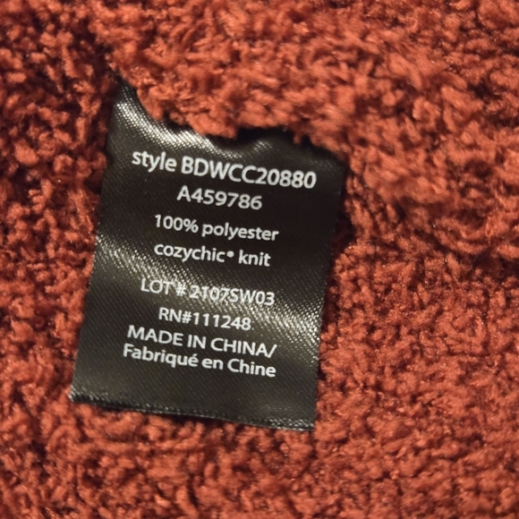 Barefoot Dreams CozyChic Cabin Cable Knit Open Front Red Cardigan Sweater 2X - Picture 7 of 8